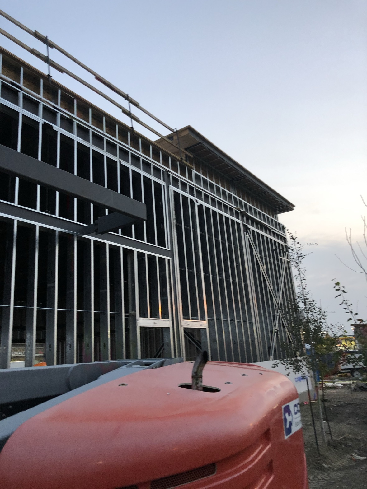 Steel stud framing of a multi-storey building