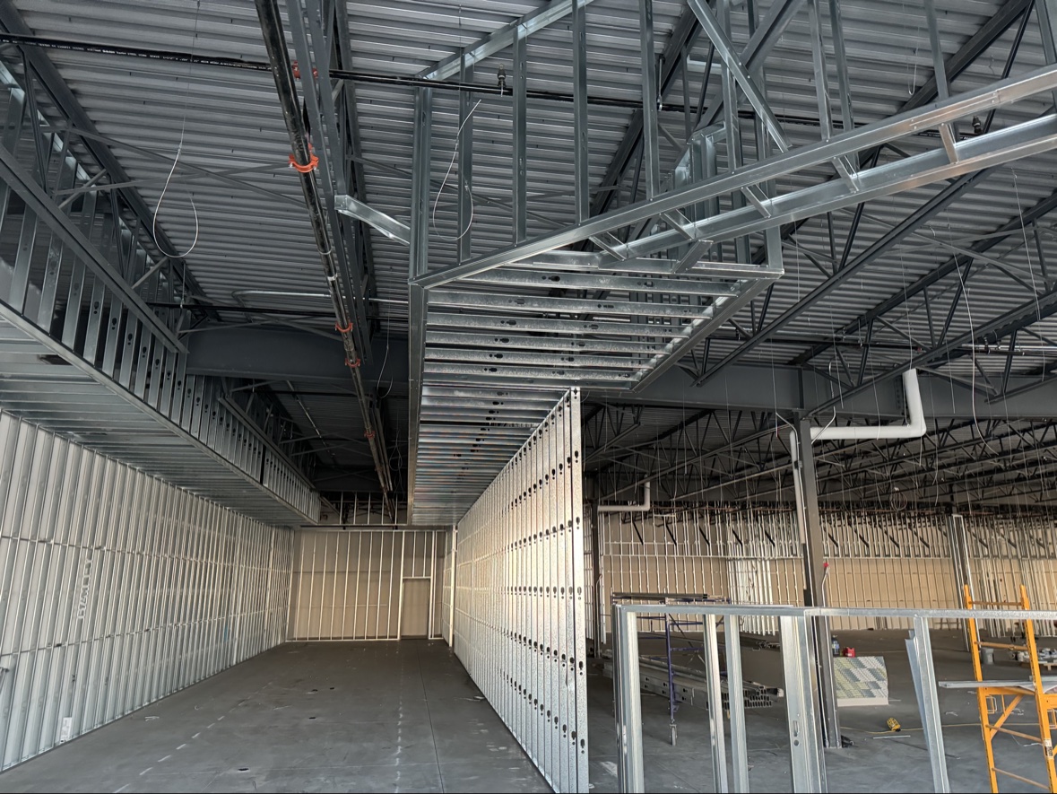 Commercial interior steel framing