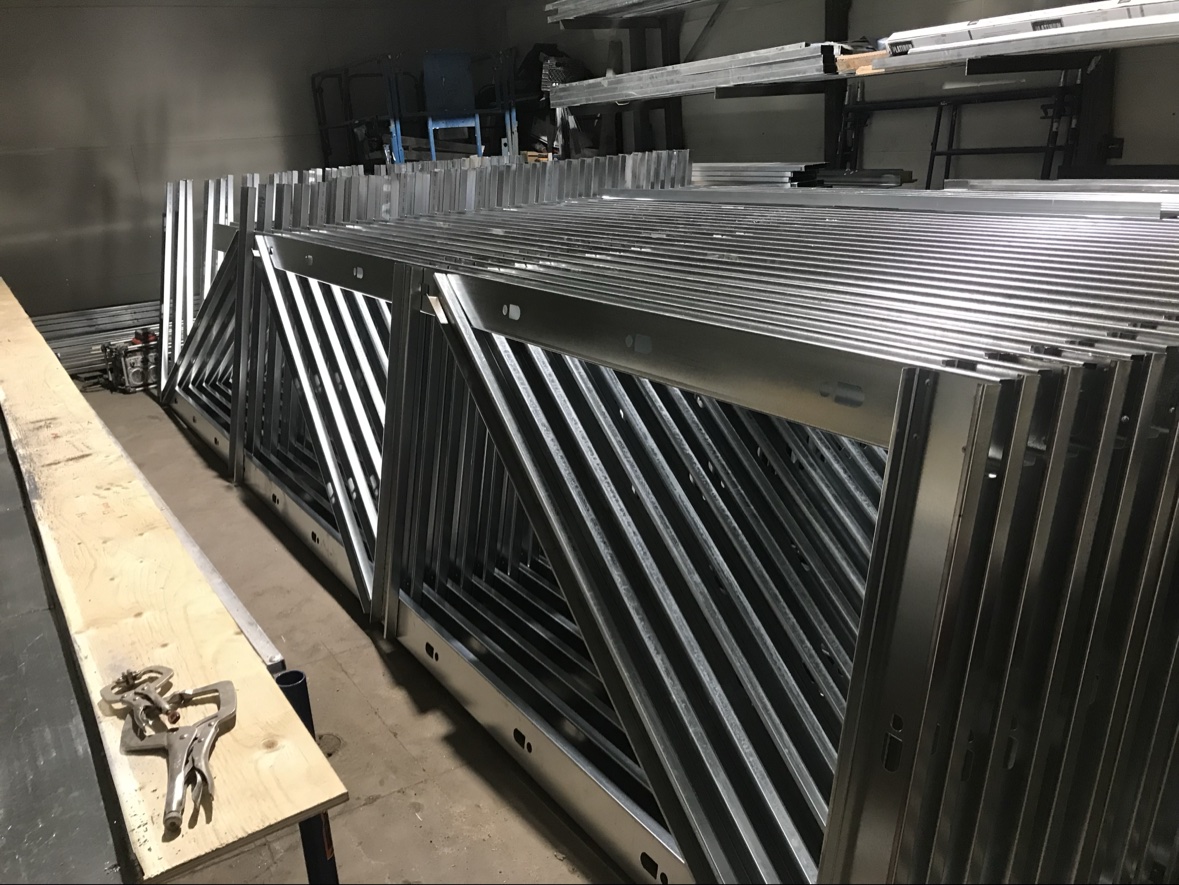 Steel studs ready for installation